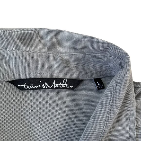 Travis Mathew Polo Golf Shirt Men's Size Large Gray Casual Preppy - Picture 2 of 5